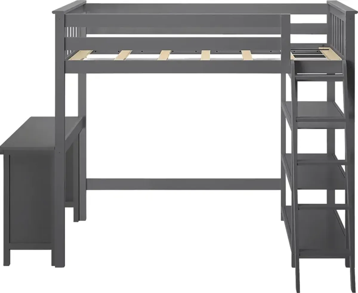 Kids Bentonbrook Gray Twin High Loft Bed