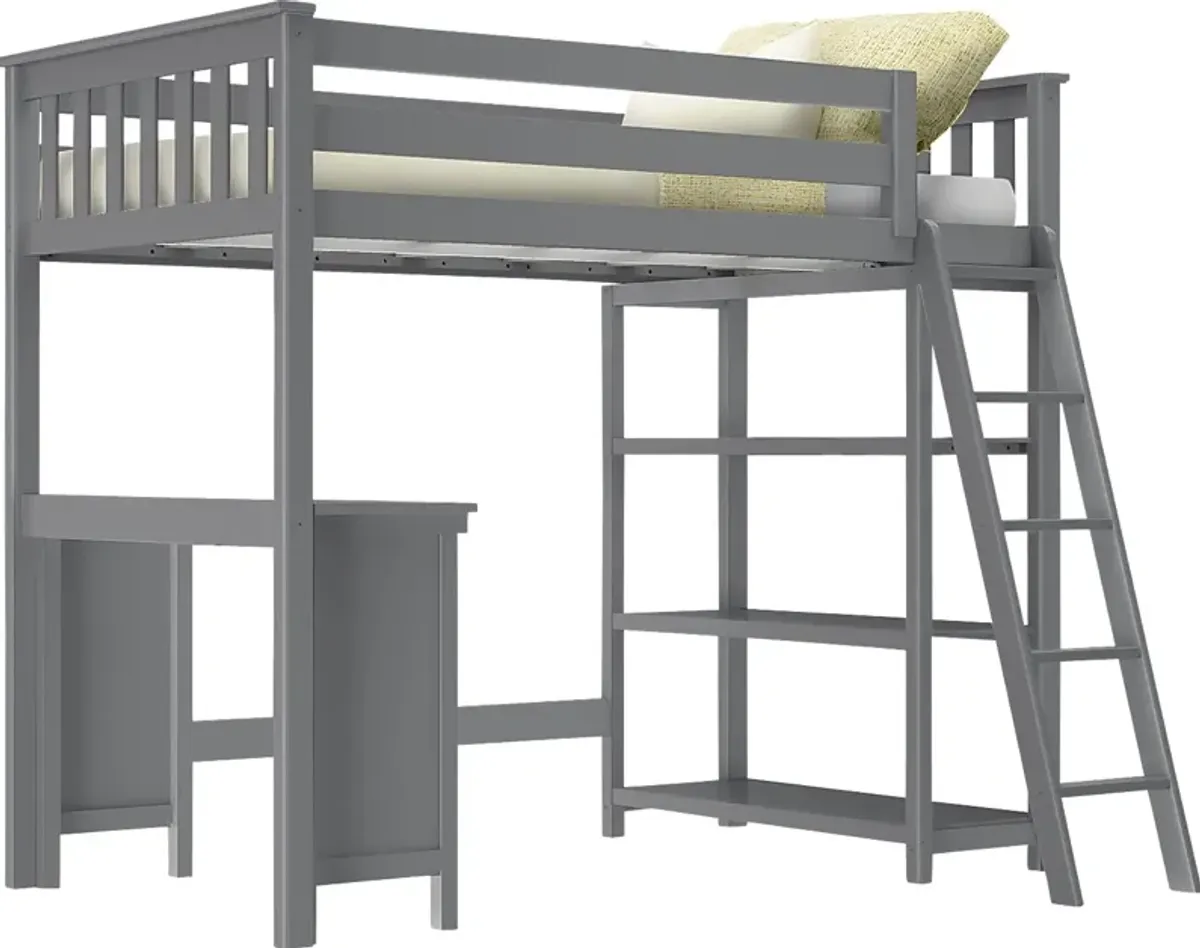 Kids Bentonbrook Gray Twin High Loft Bed