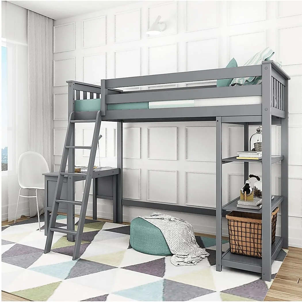 Kids Bentonbrook Gray Twin High Loft Bed