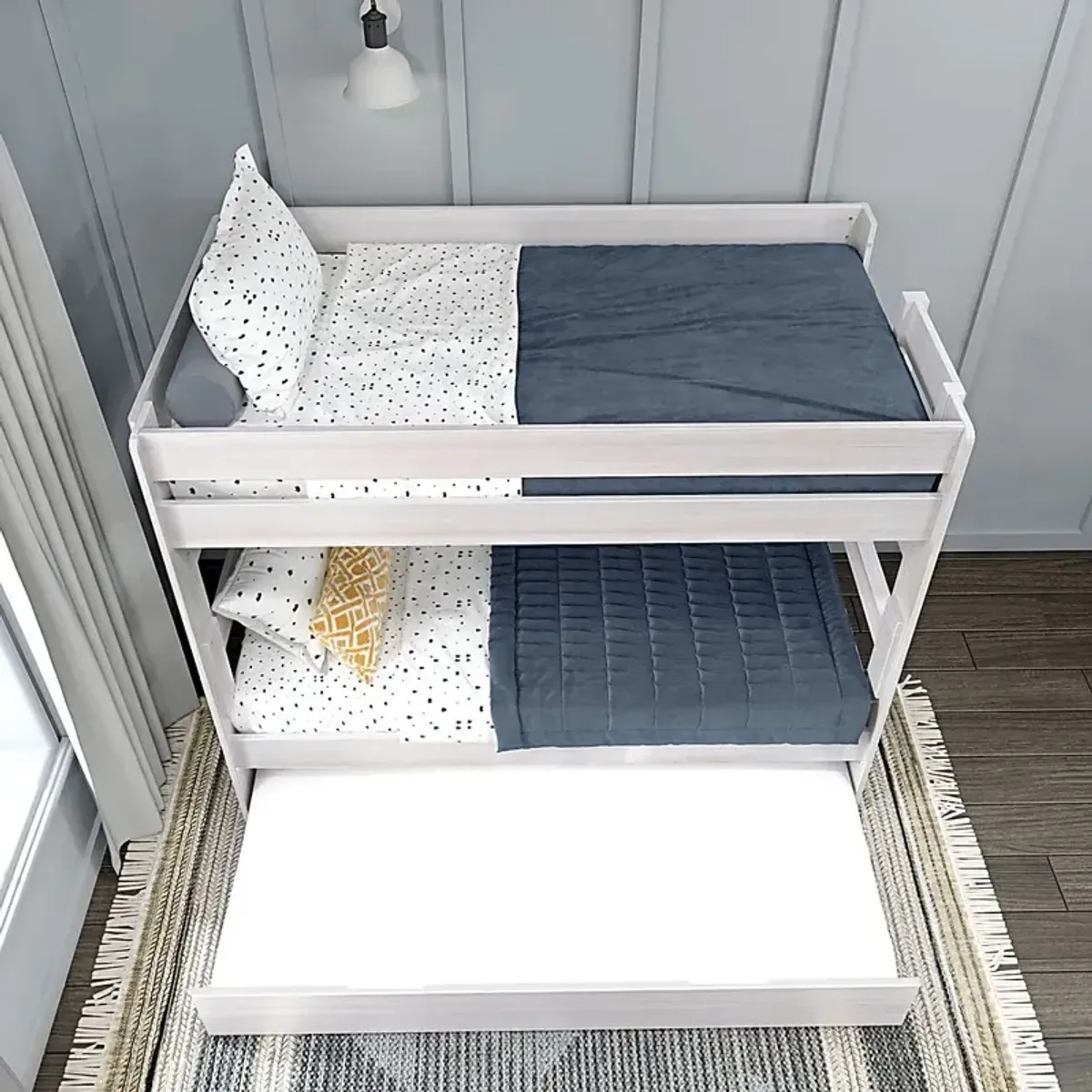 Kids Eastwick White Twin/Twin Bunk Bed with Trundle