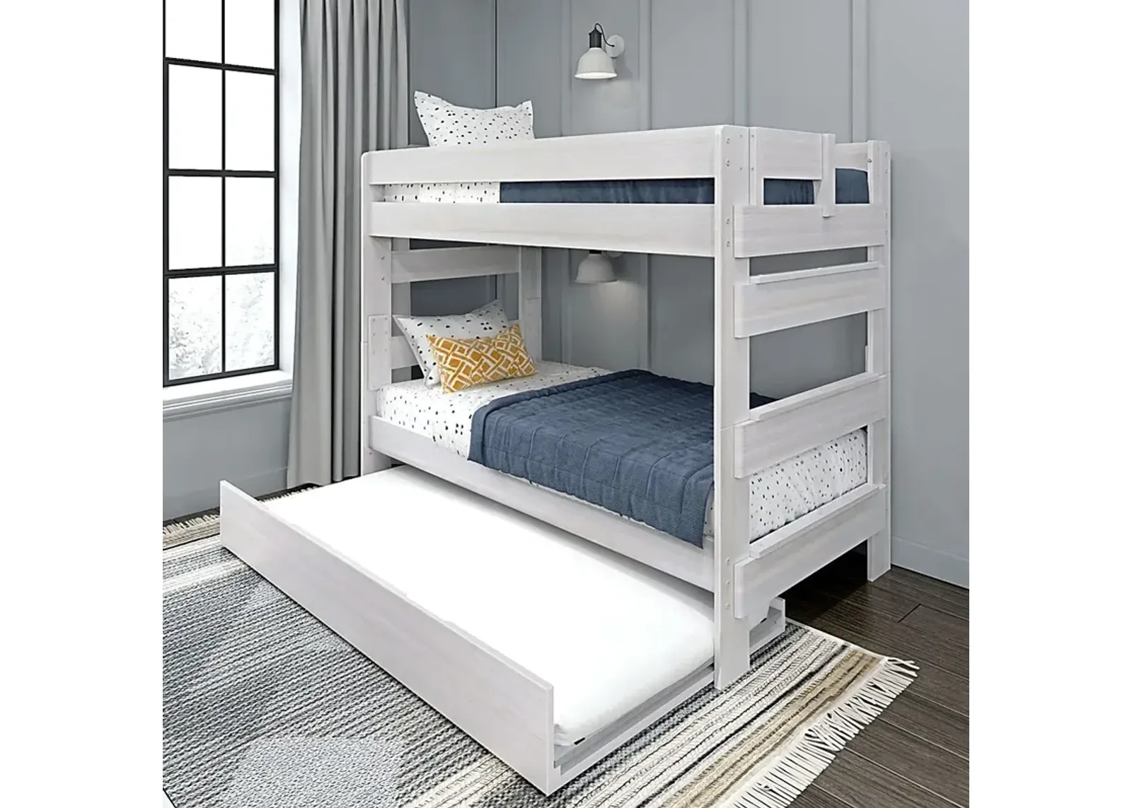 Kids Eastwick White Twin/Twin Bunk Bed with Trundle