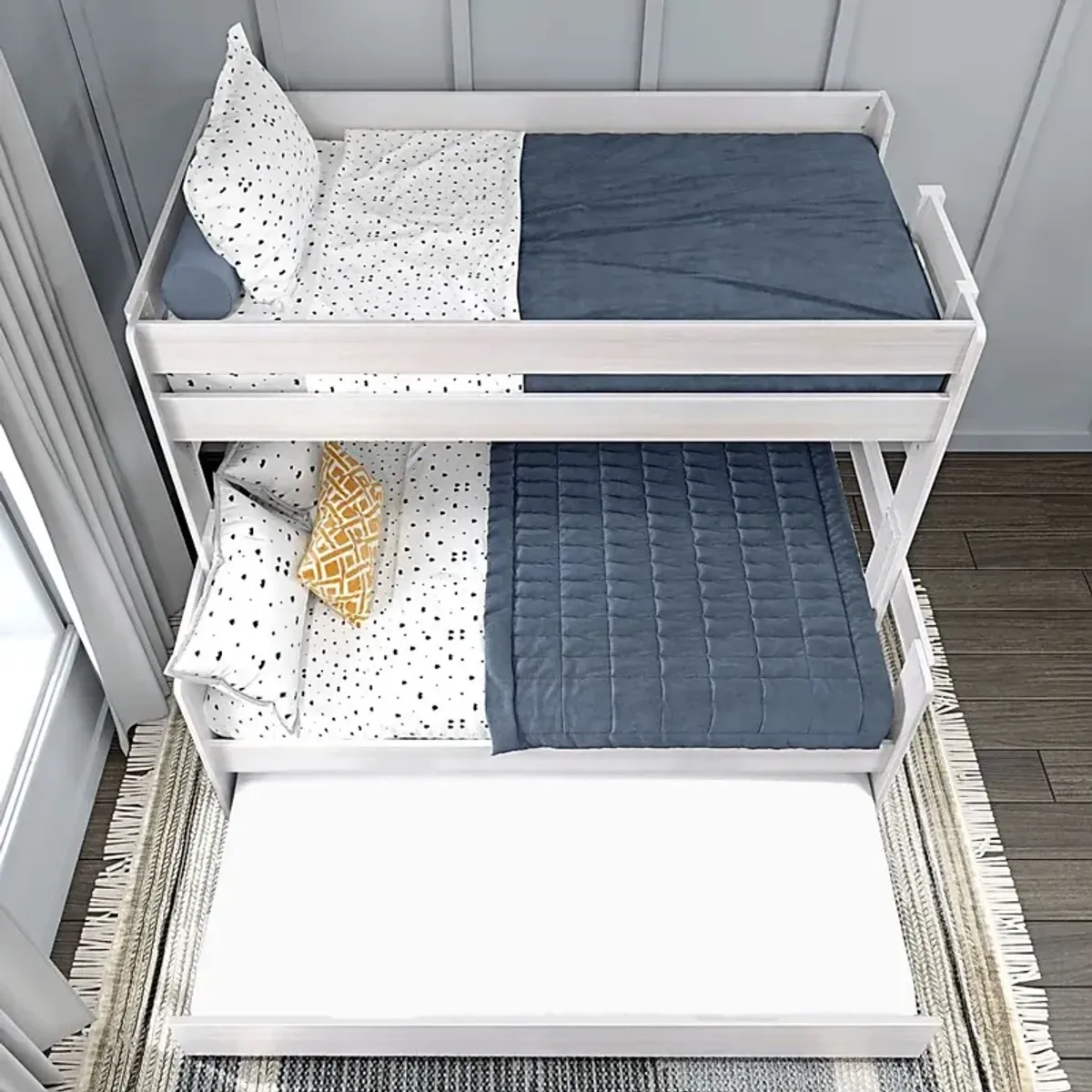 Kids Eastwick White Twin/Full Bunk Bed with Trundle