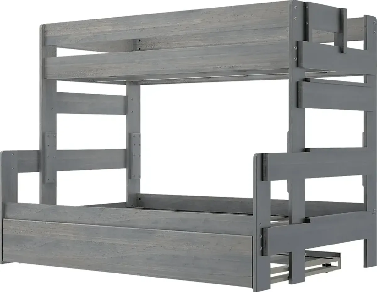 Kids Eastwick Gray Twin/Full Bunk Bed with Trundle