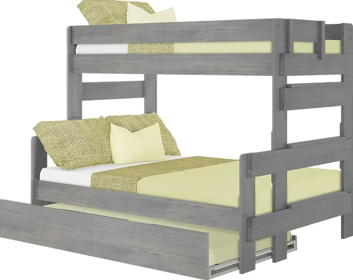 Kids Eastwick Gray Twin/Full Bunk Bed with Trundle