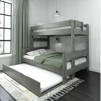 Kids Eastwick Gray Twin/Full Bunk Bed with Trundle