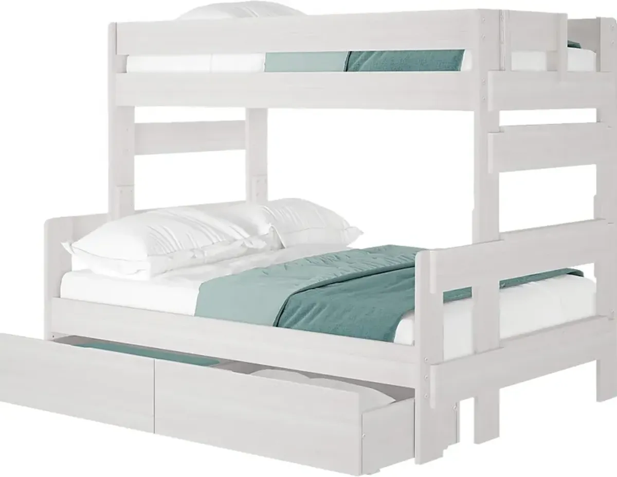 Kids Eastwick White Twin/Full Bunk Bed with Storage Drawers