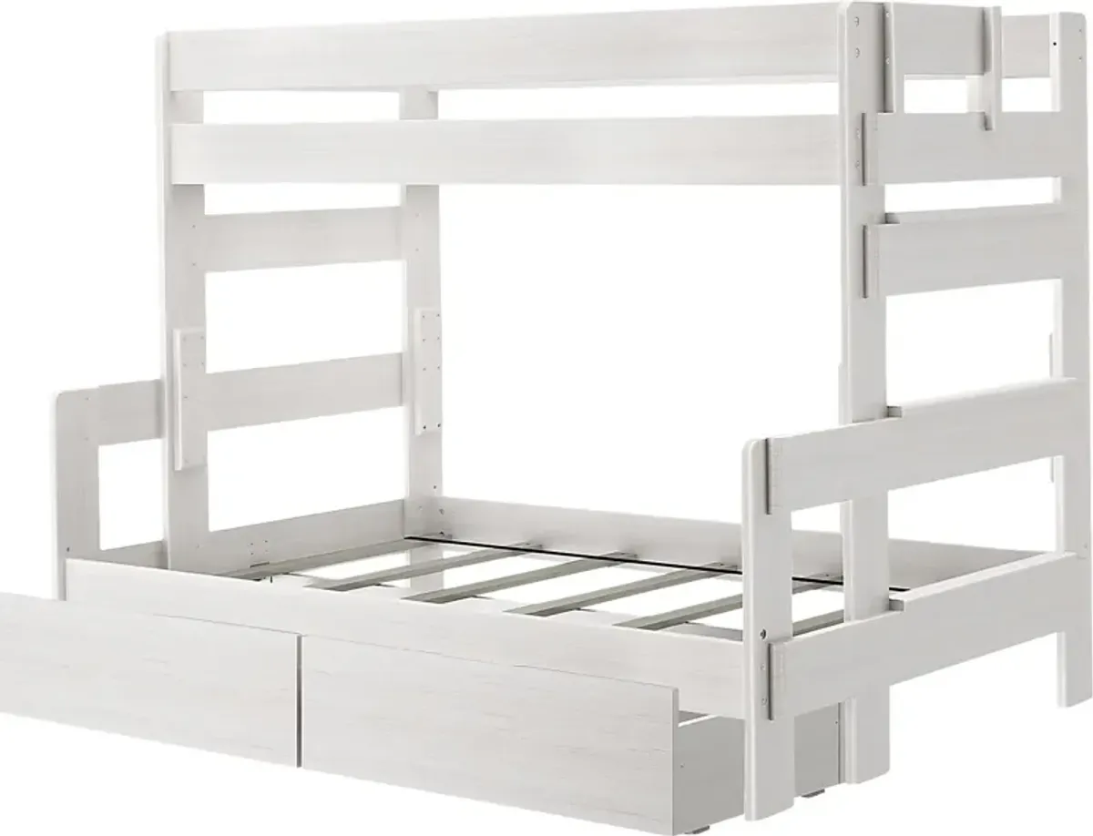 Kids Eastwick White Twin/Full Bunk Bed with Storage Drawers