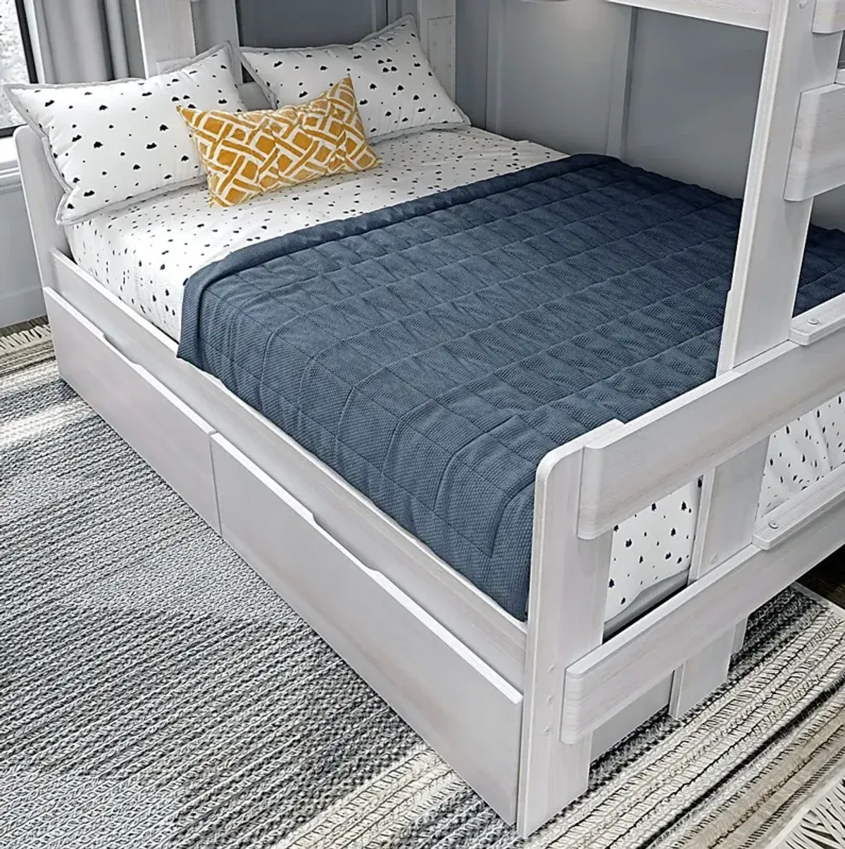 Kids Eastwick White Twin/Full Bunk Bed with Storage Drawers