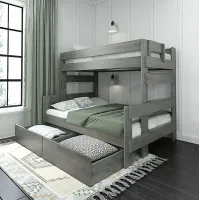 Kids Eastwick Gray Twin/Full Bunk Bed with Storage Drawers