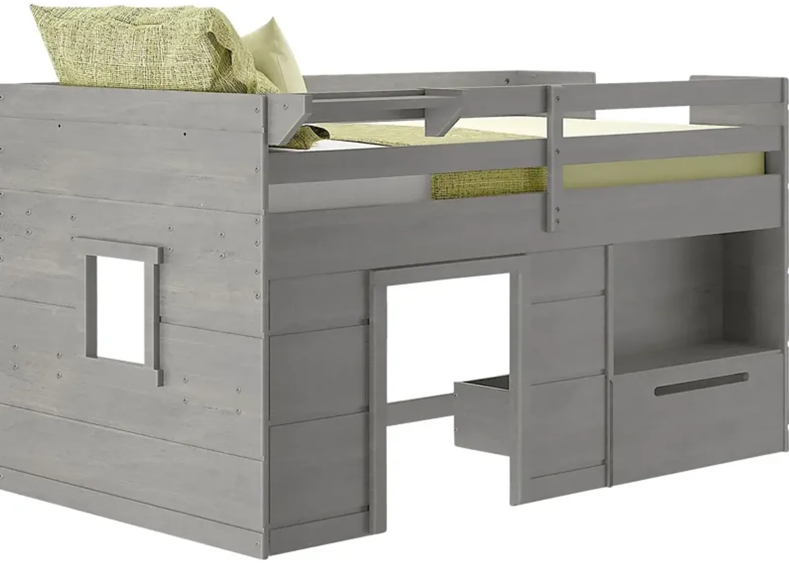 Kids Edenberry Gray Twin Loft Bed with 1 Drawer