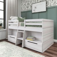 Kids Edenberry White Twin Loft Bed with 2 Drawers