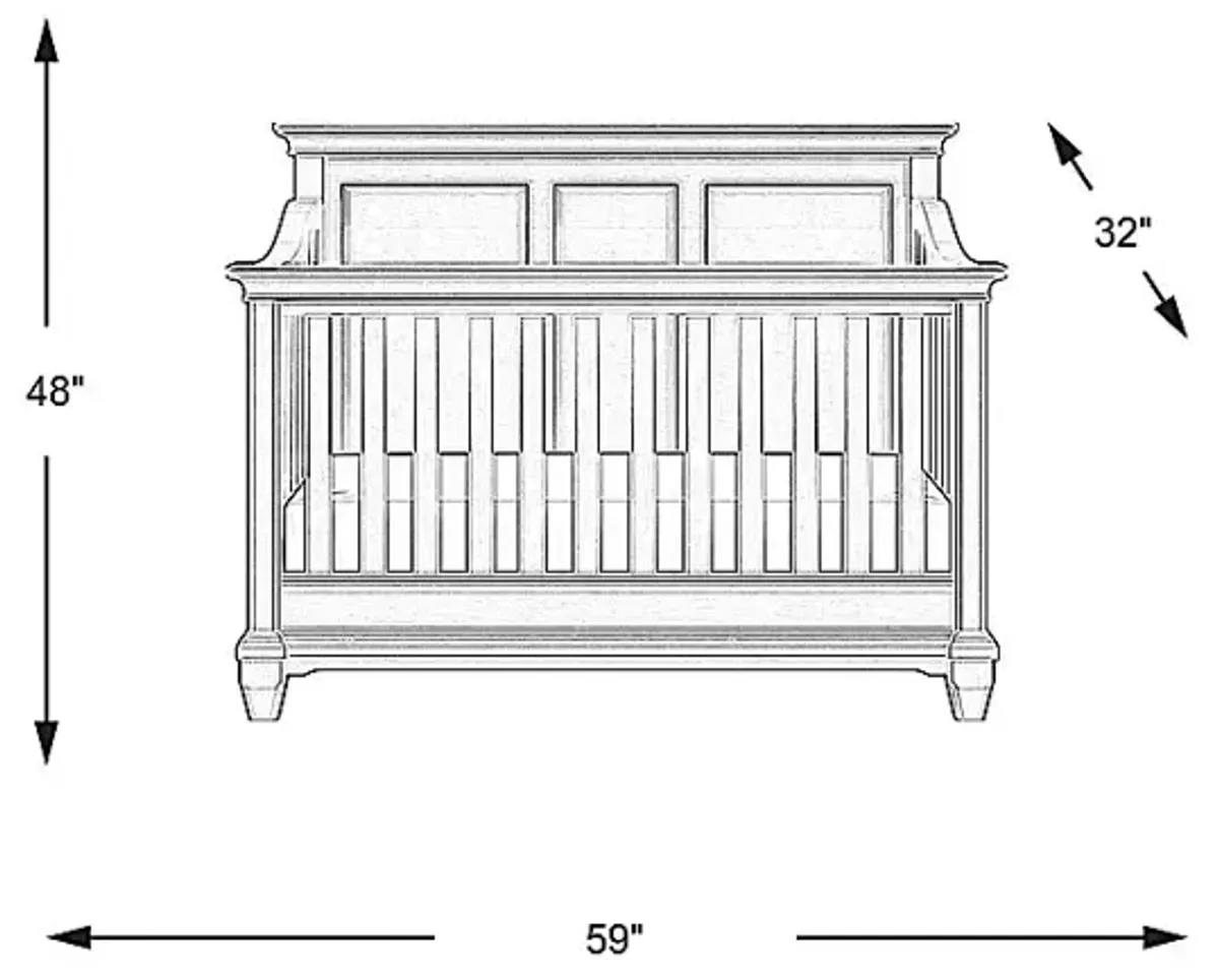 Hilton Head Gray Convertible Crib