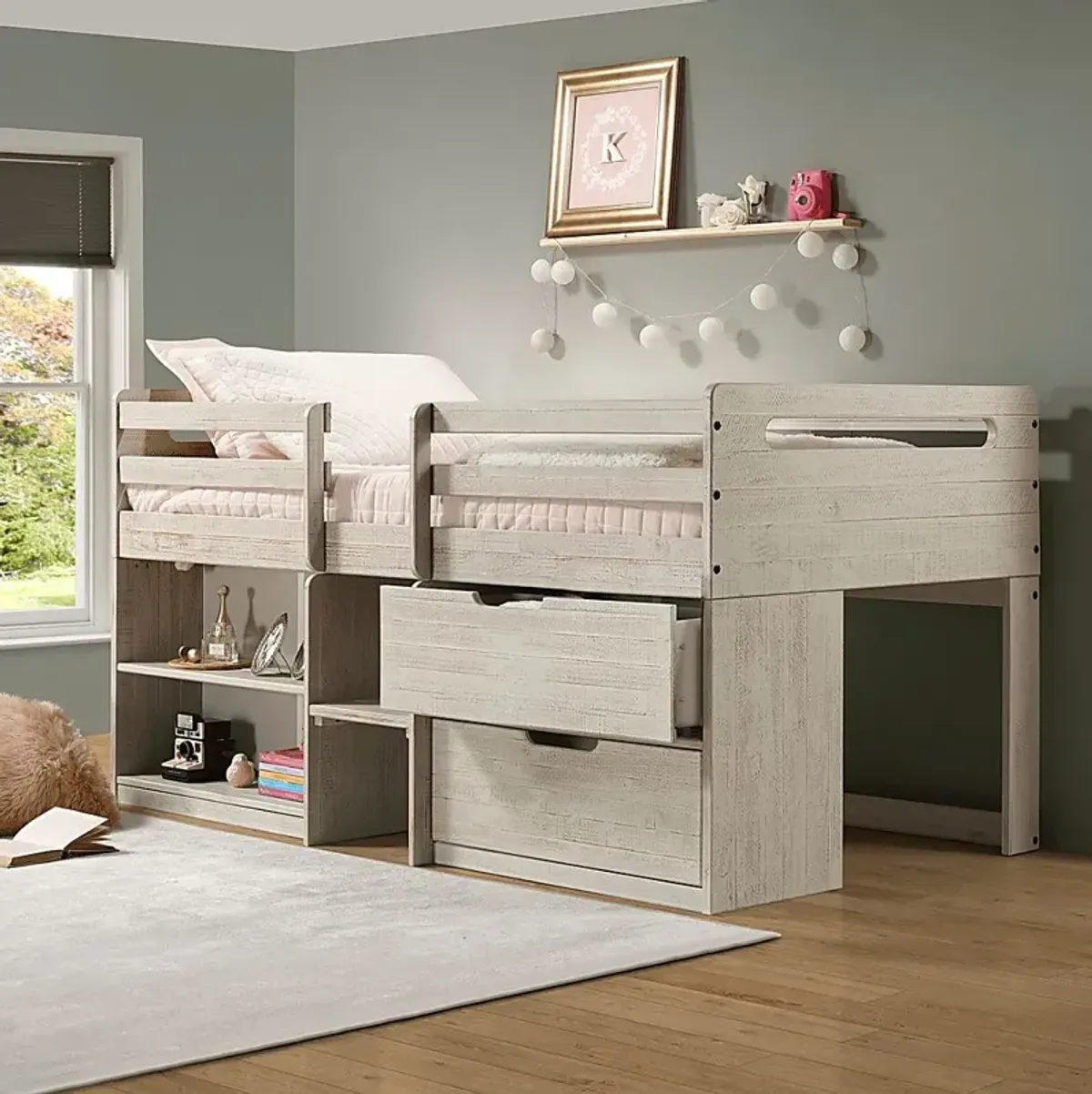 Blanchard Gray Twin Low Loft Bed