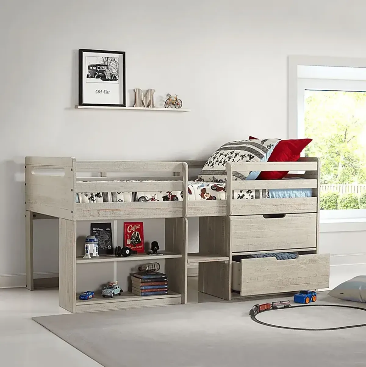 Blanchard Gray Twin Low Loft Bed