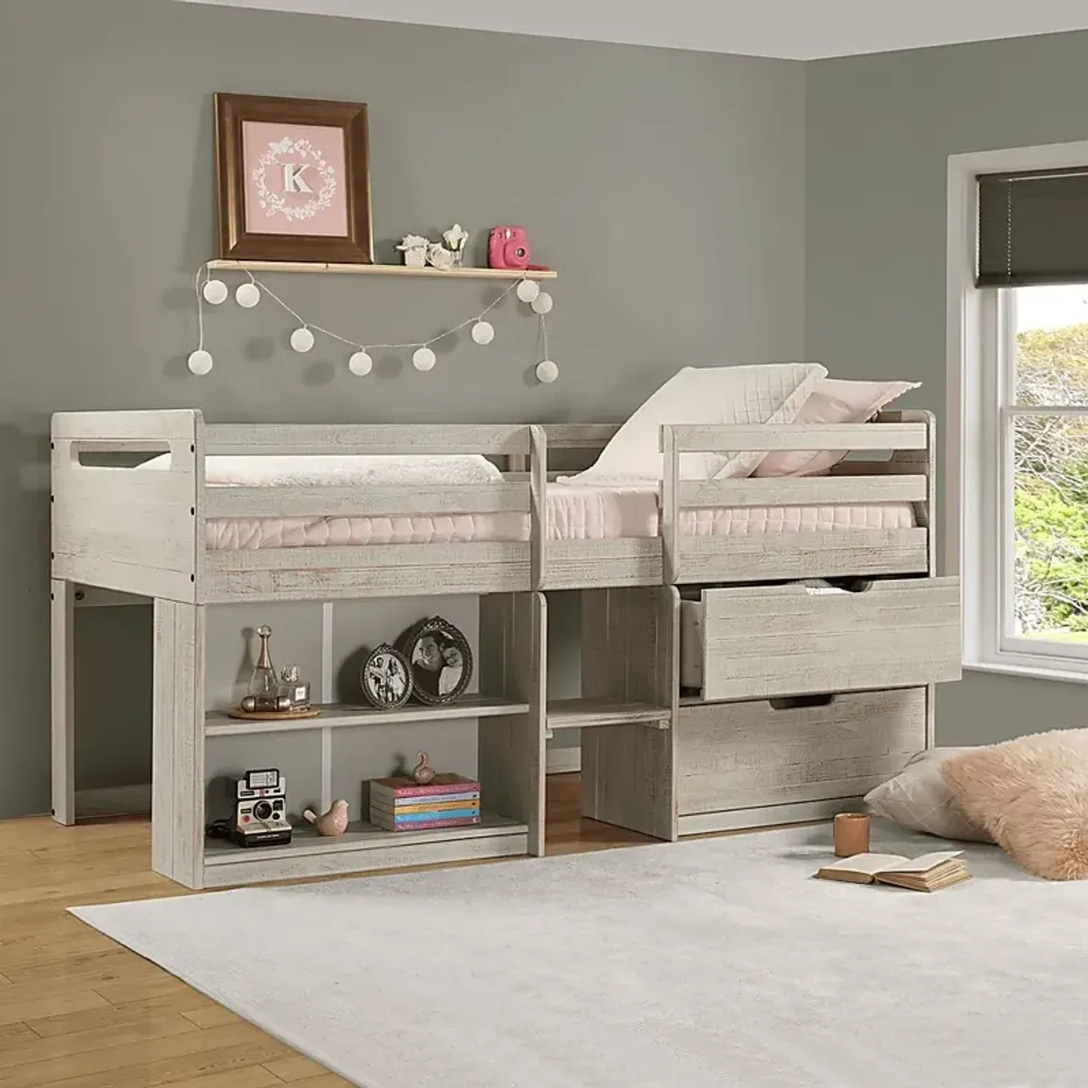 Blanchard Gray Twin Low Loft Bed