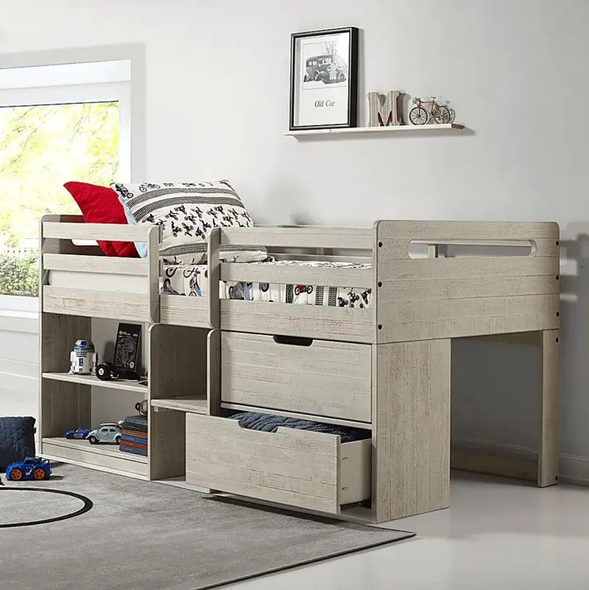 Blanchard Gray Twin Low Loft Bed