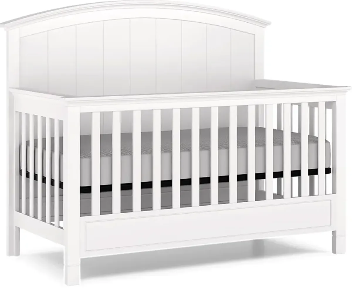 Kids Cottage Colors White Convertible Crib