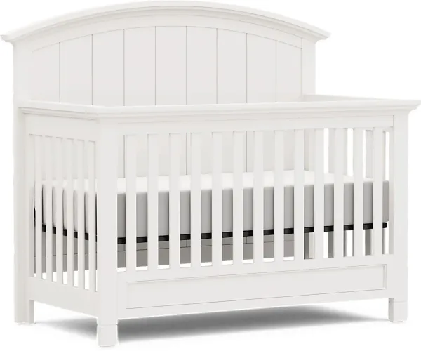 Kids Cottage Colors White Convertible Crib