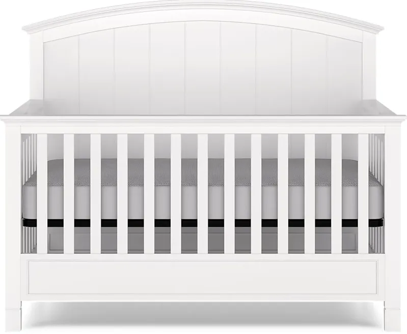 Kids Cottage Colors White Convertible Crib