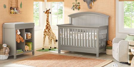 Kids Cottage Colors Gray Convertible Crib