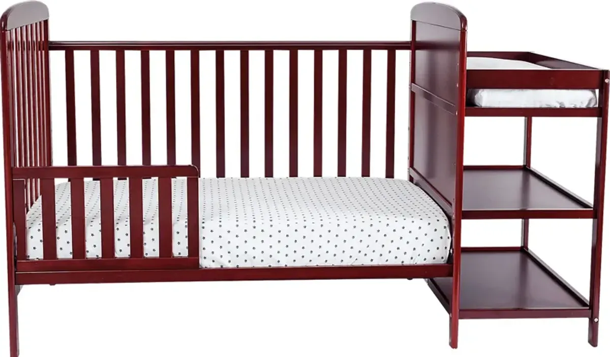 Kids Julian Park Brown Cherry Crib and Changer