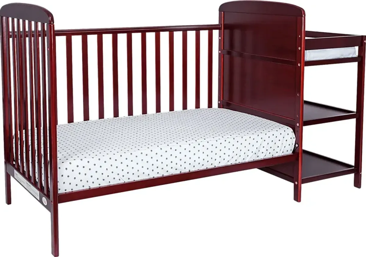 Kids Julian Park Brown Cherry Crib and Changer