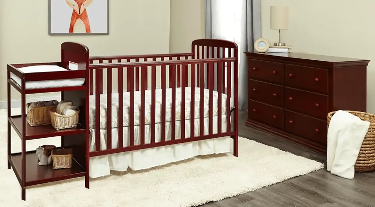 Kids Julian Park Brown Cherry Crib and Changer