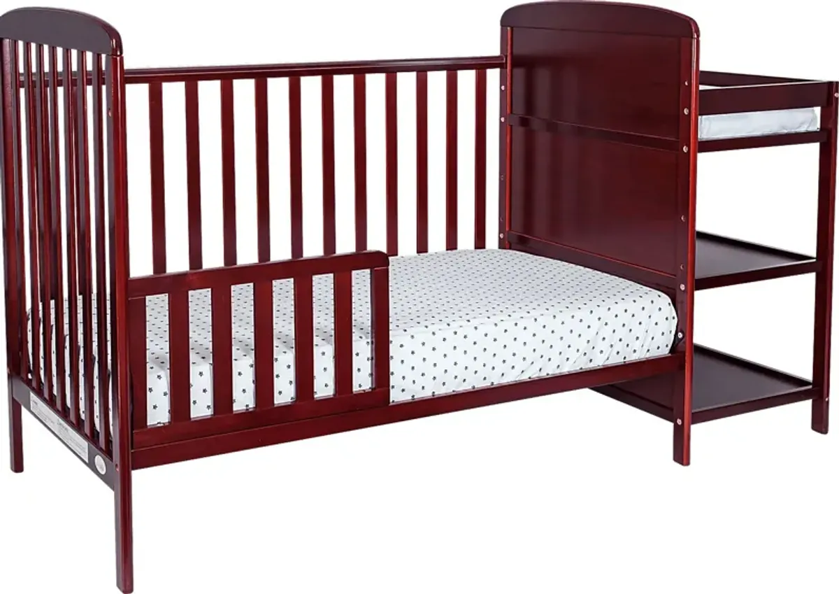 Kids Julian Park Brown Cherry Crib and Changer