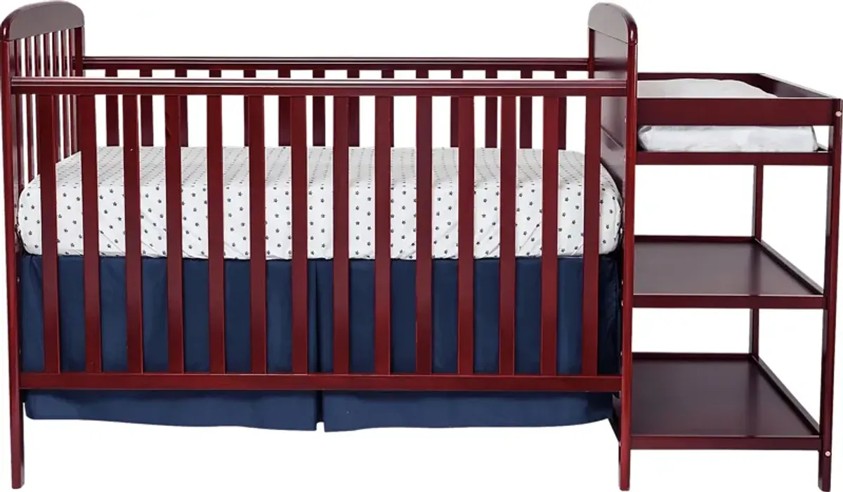 Kids Julian Park Brown Cherry Crib and Changer