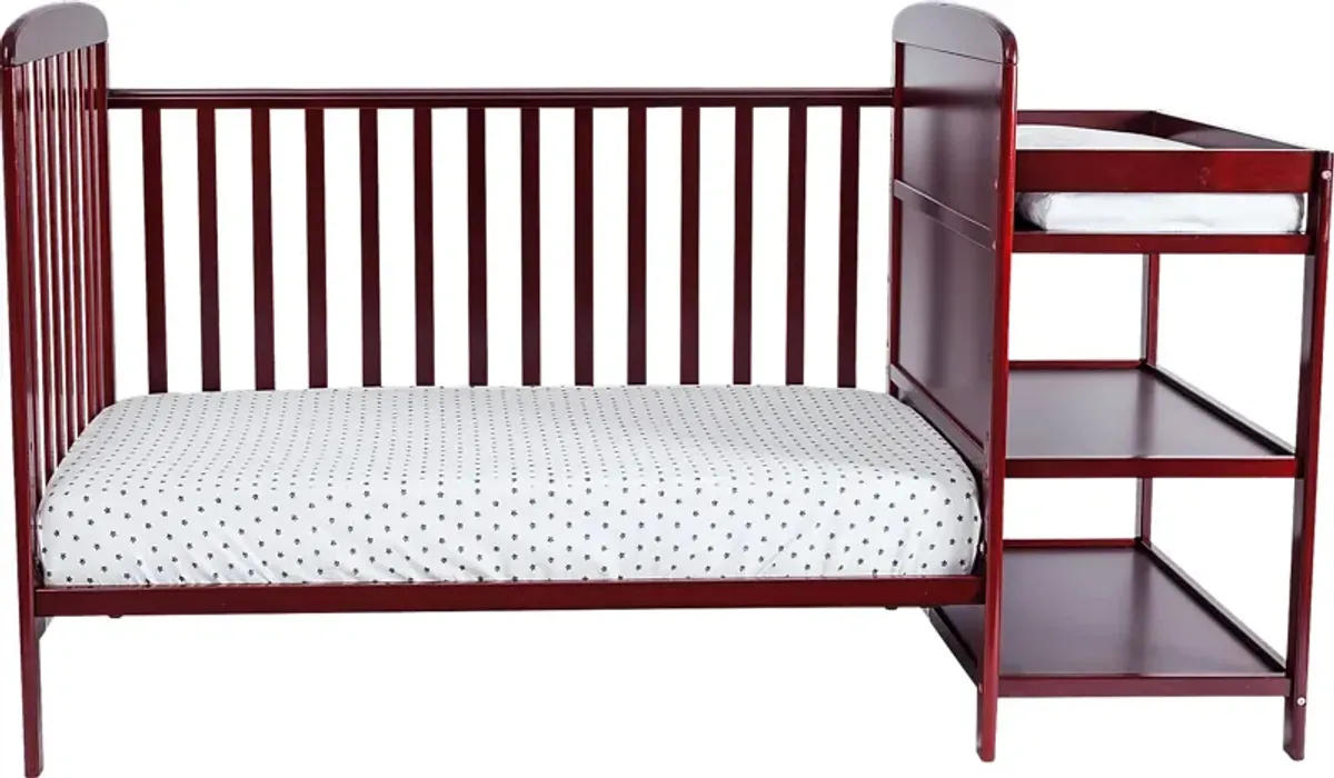 Kids Julian Park Brown Cherry Crib and Changer