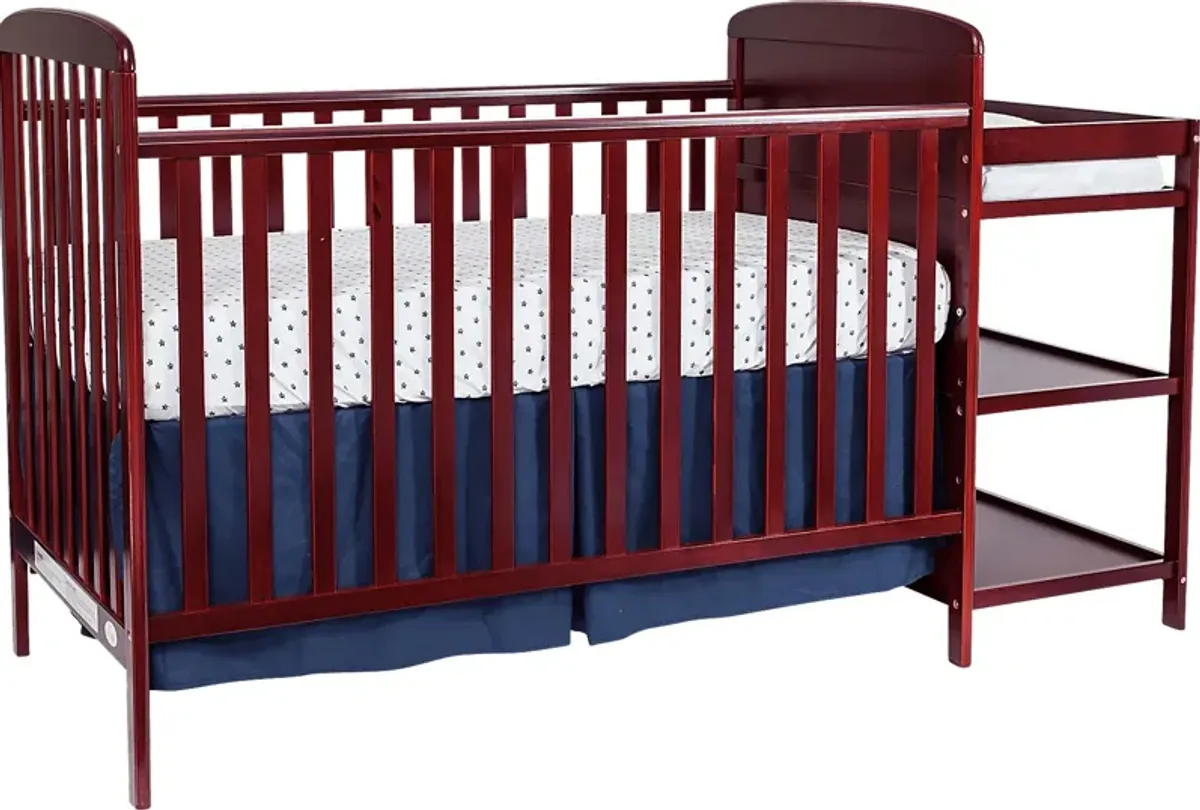 Kids Julian Park Brown Cherry Crib and Changer