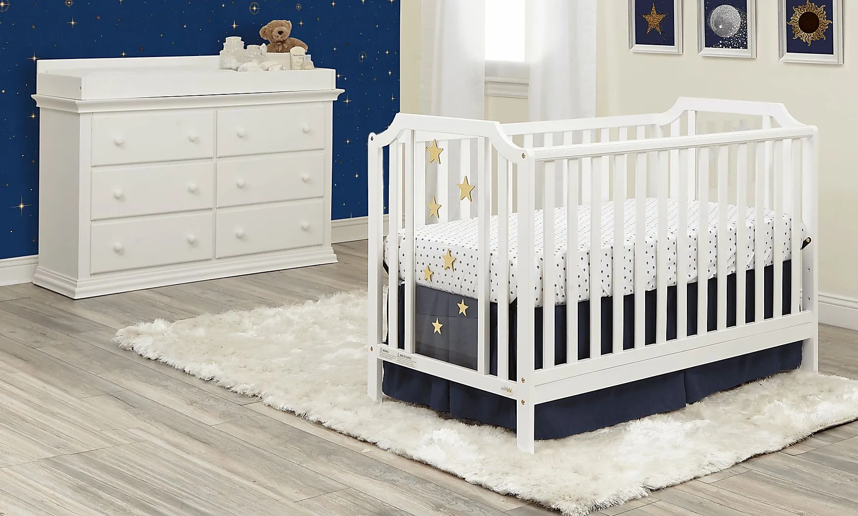 Starry Grove White Convertible Crib