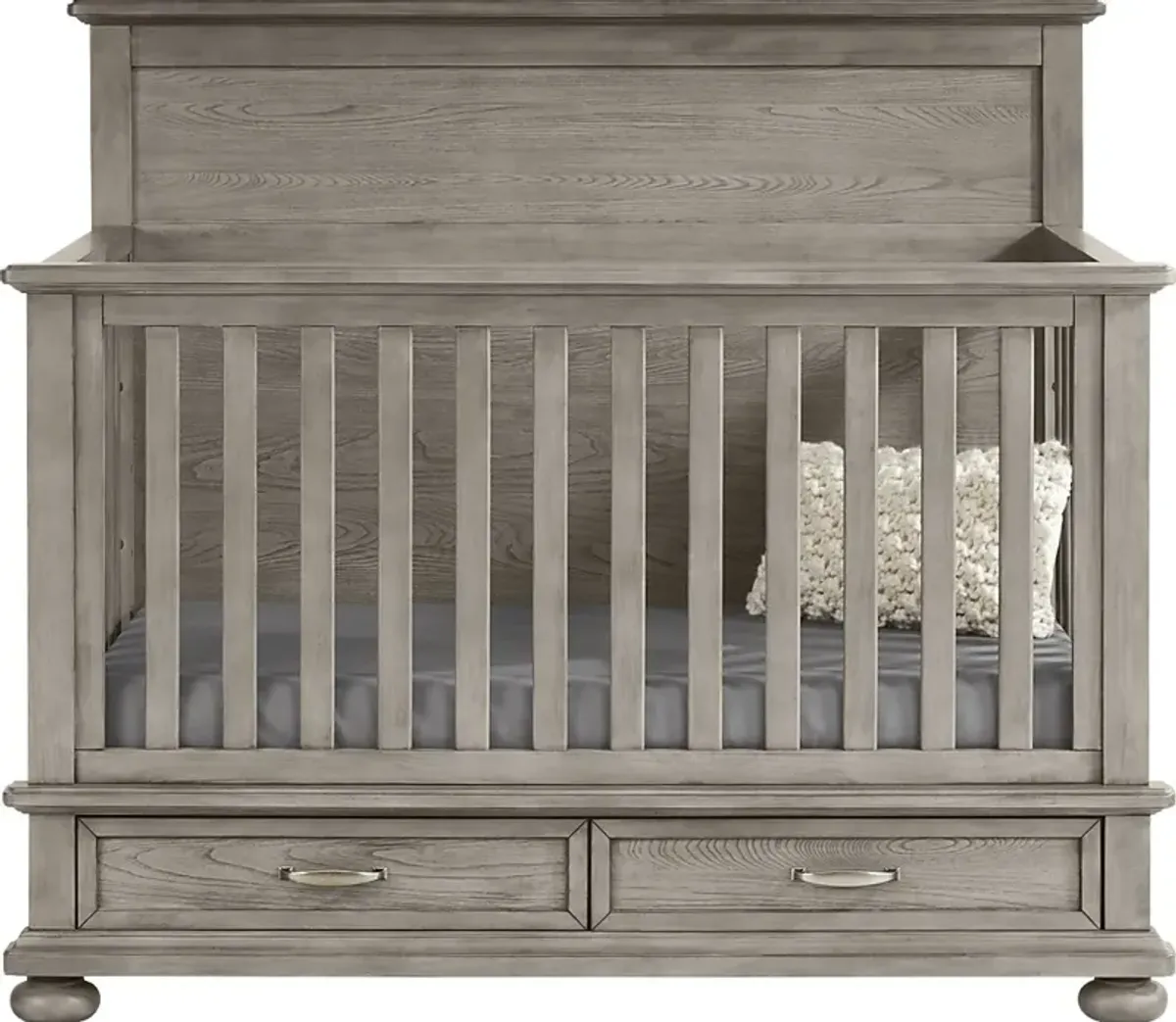 Kids Woodland Adventures Classic Gray 4 Pc Nursery with Toddler Rails