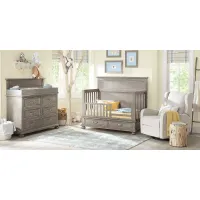 Kids Woodland Adventures Classic Gray 4 Pc Nursery with Toddler Rails