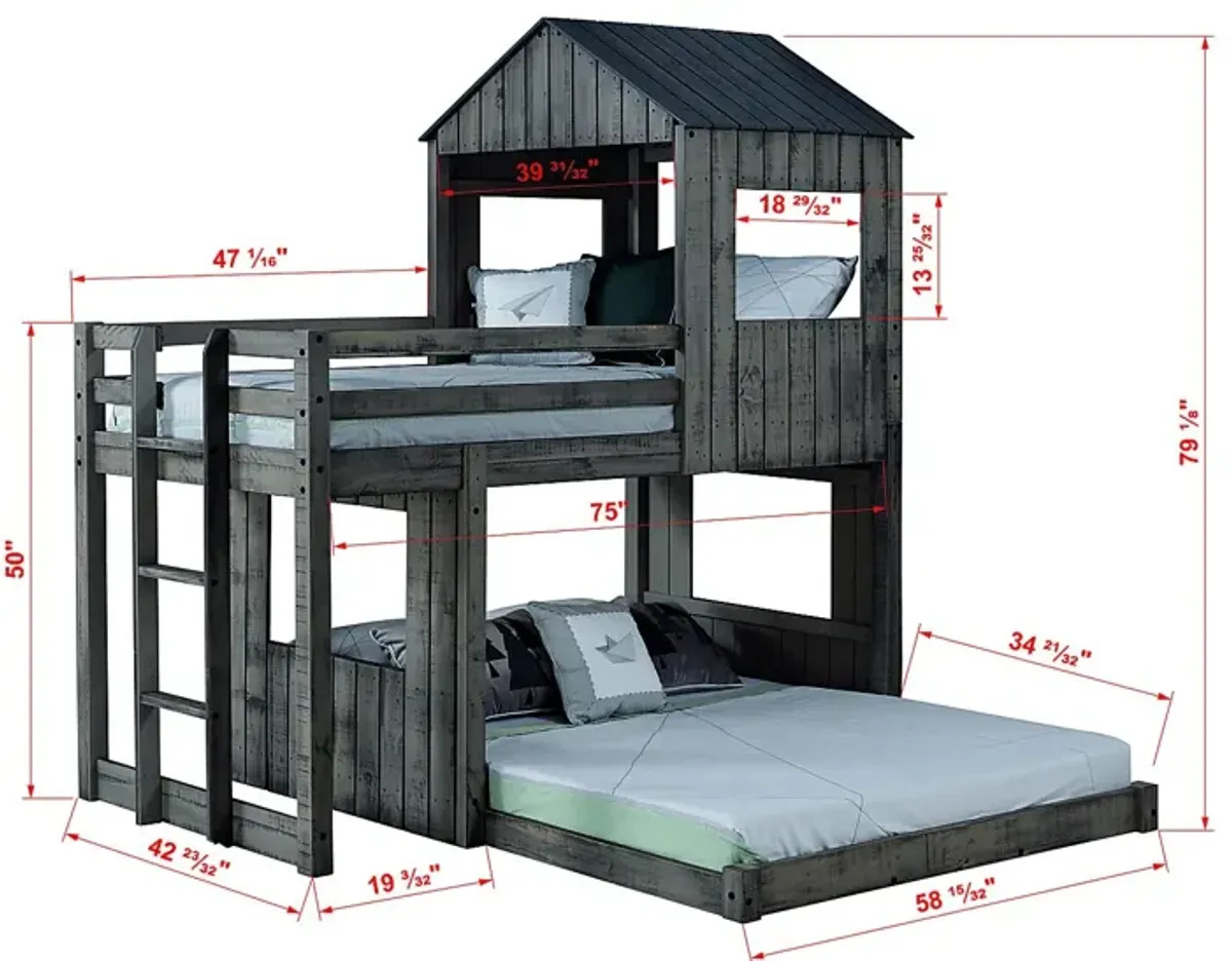 Laverock Gray Twin/Full Bunk Bed