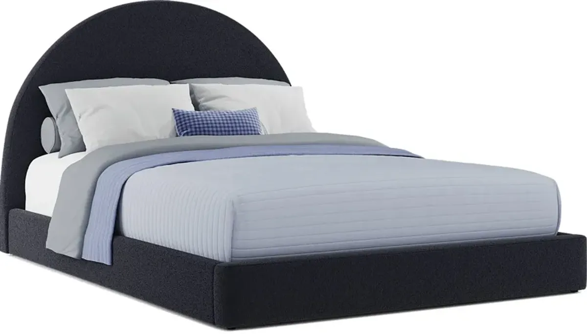 Kids Canyon Lake Java 5 Pc Bedroom with Moonstone Navy Queen Upholstered Bed