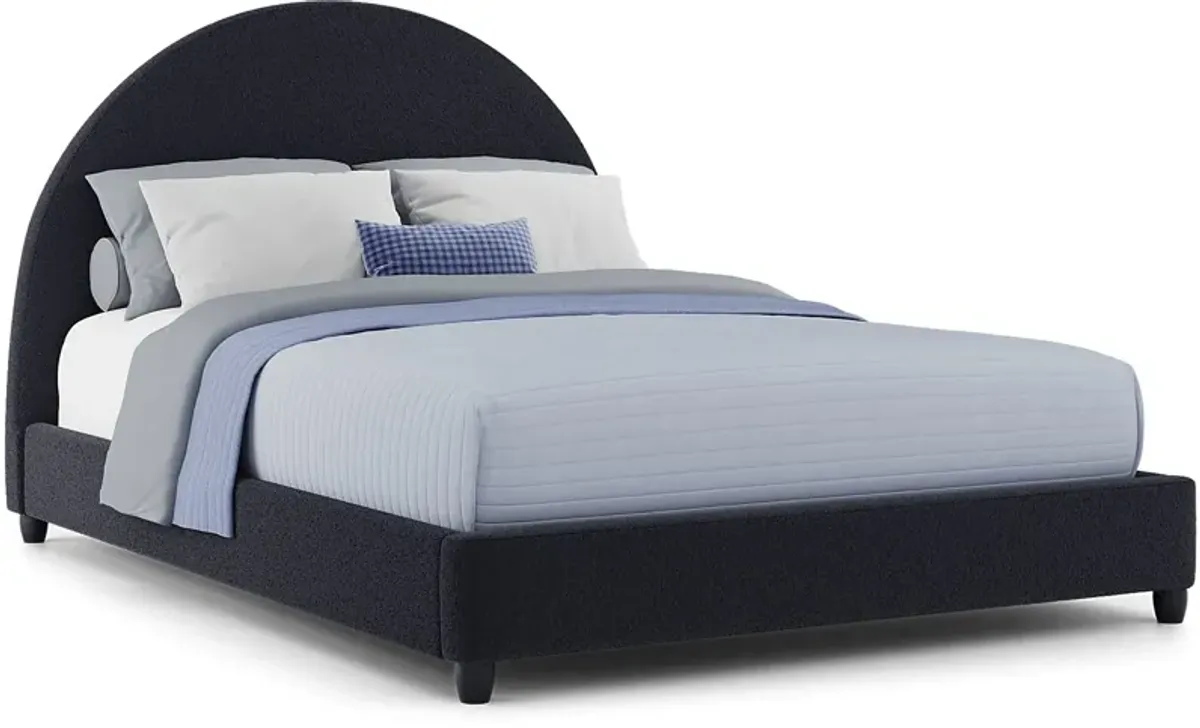 Kids Canyon Lake Java 5 Pc Bedroom with Moonstone Navy Queen Upholstered Bed