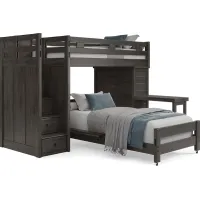 Kids Creekside 2.0 Charcoal Twin/Twin Step Loft with Loft Chest and Desk Attachment