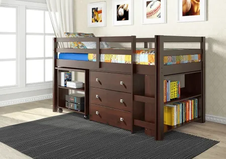 McVay Brown Twin Low Loft Bed