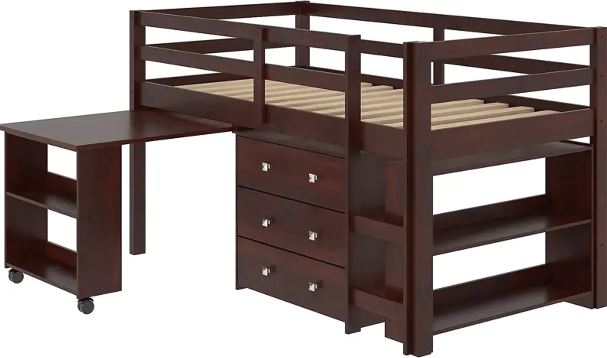 McVay Brown Twin Low Loft Bed