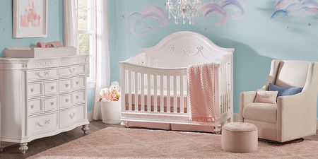 Disney Princess Fairytale White Convertible Crib