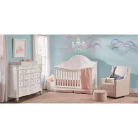 Disney Princess Fairytale White 6 Pc Nursery with Toddler & Conversion Rails