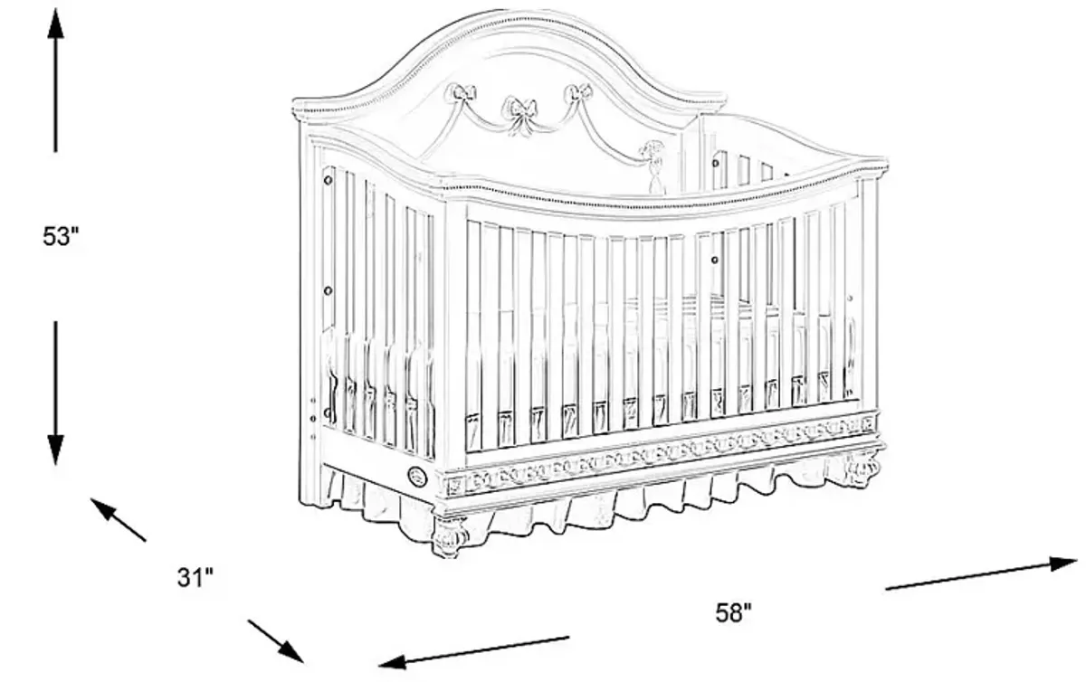 Disney Princess Fairytale Silver Convertible Crib