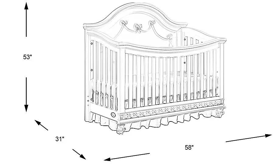 Disney Princess Fairytale Silver Convertible Crib