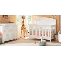 Cottage Colors Willow White 6 Pc Nursery with Toddler and Full Conversion Rails