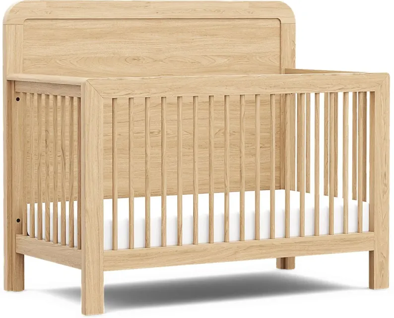 Kids Hidden Hills Light Oak 4-in-1 Convertible Crib with Toddler Rail and Full Conversion Rails