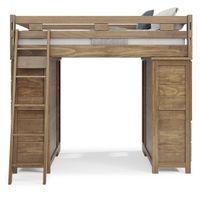 Kids Creekside 2.0 Chestnut Full Loft with 2 Loft Chests and 2 Bookcases