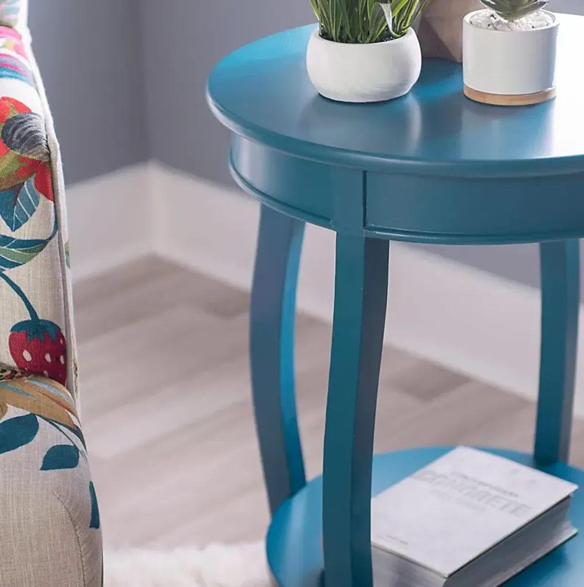 Kids Maliory Teal Accent Table