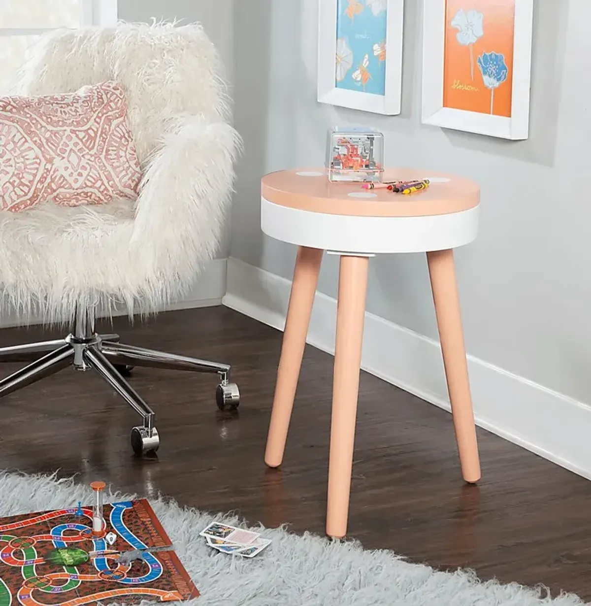 Kids Wafer Orange Accent Table