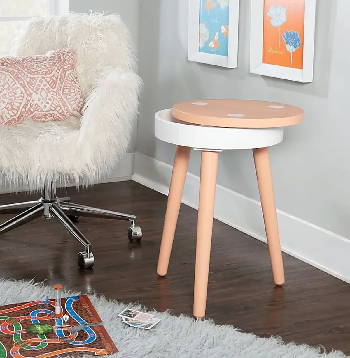 Kids Wafer Orange Accent Table